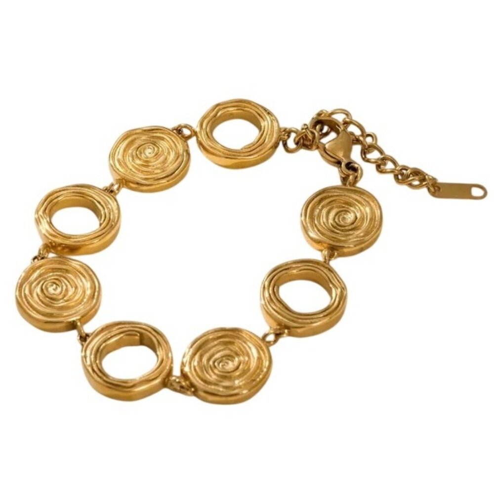 Old Money Style Gold Tone Statement Layering Bracelet 7 to 9 Inch New